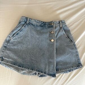 WRAP DENIM SKORT